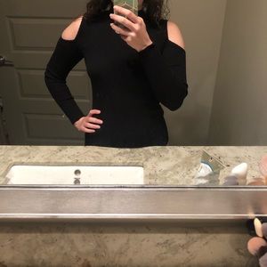 Cold shoulder black sweater
